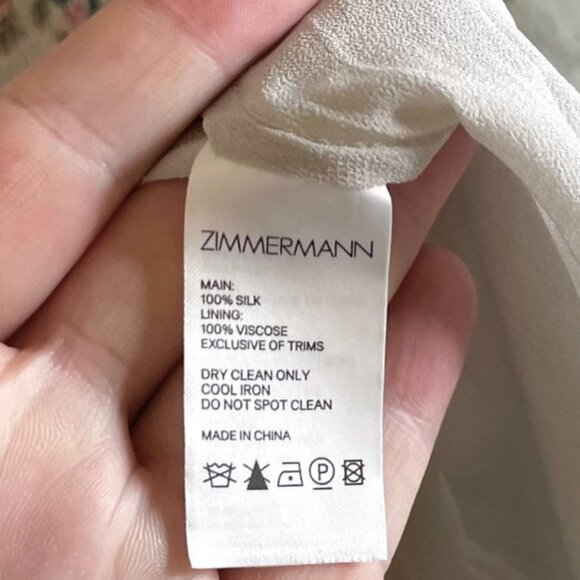 Zimmermann Ivory Floral Print Gathered Maxi Silk Dress - Picture 7 of 8